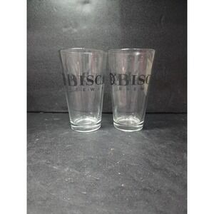 Biscayne Bay Brewing Company Beer Glasses, Set of 2, Vtg‎ Collectible Breweriana